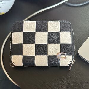 Checkered Black and White Key & Card Holder